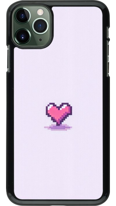 iPhone 11 Pro Max Case Hülle - Pixel Herz Hellviolett