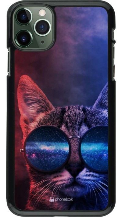 Coque iPhone 11 Pro Max - Red Blue Cat Glasses