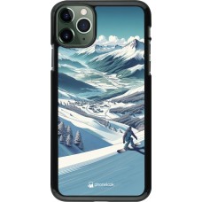 iPhone 11 Pro Max Case Hülle - Snowboarder Berg