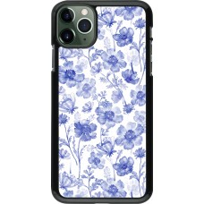 iPhone 11 Pro Max Case Hülle - Spring 23 watercolor blue flowers