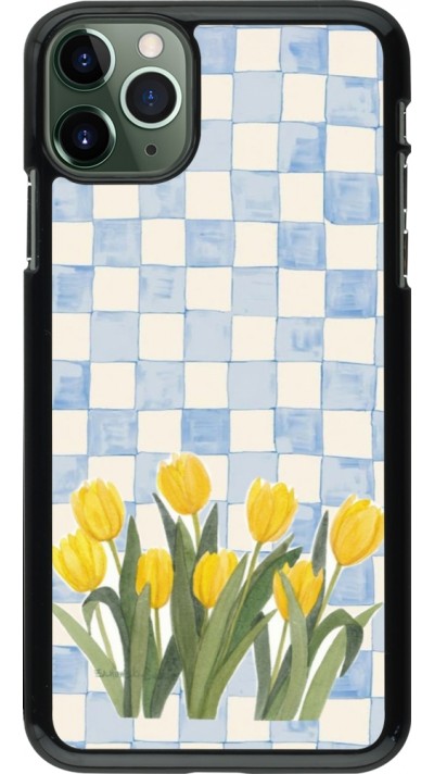 Coque iPhone 11 Pro Max - Blue vichy tulips Spring 2026