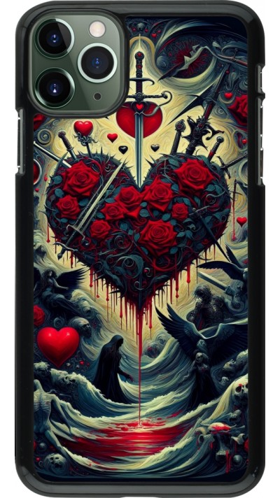 Coque iPhone 11 Pro Max - Dark Love Coeur Sang