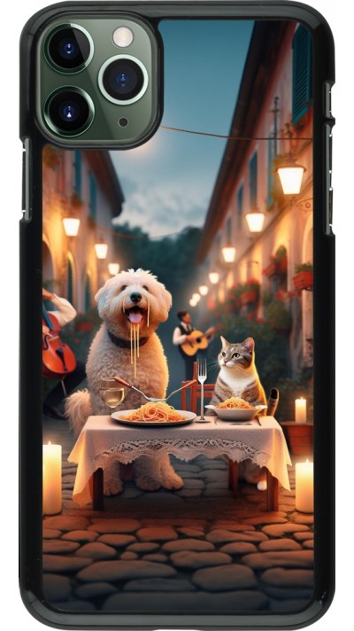 iPhone 11 Pro Max Case Hülle - Valentin 2024 Hund & Katze Kerzenlicht