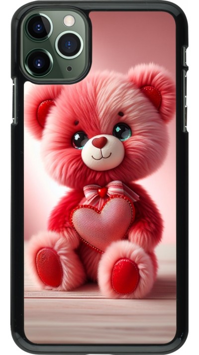 iPhone 11 Pro Max Case Hülle - Valentin 2024 Rosaroter Teddybär
