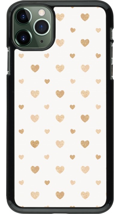 Coque iPhone 11 Pro Max - Valentine 2023 multiple gold hearts