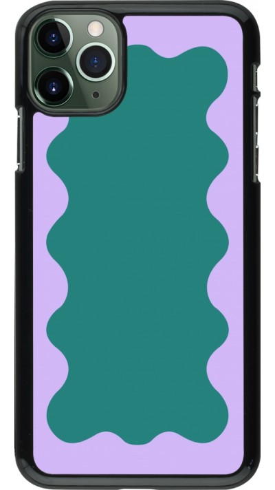 iPhone 11 Pro Max Case Hülle - Wavy Rectangle Green Purple