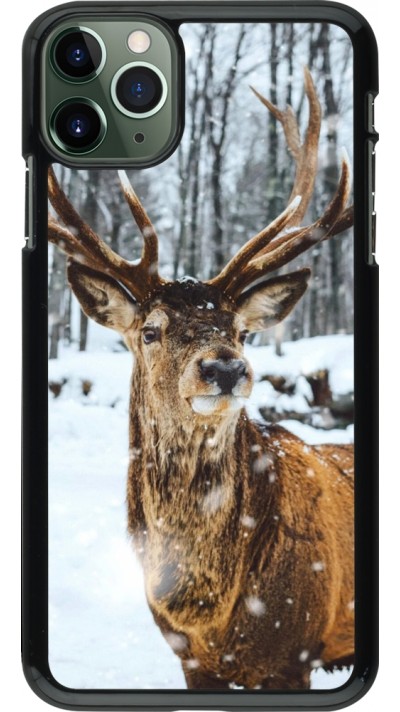 Coque iPhone 11 Pro Max - Winter 22 Cerf sous la neige