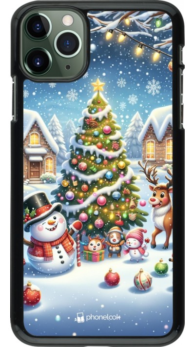 iPhone 11 Pro Max Case Hülle - Weihnachten 2023 Schneemann und Tannenbaum