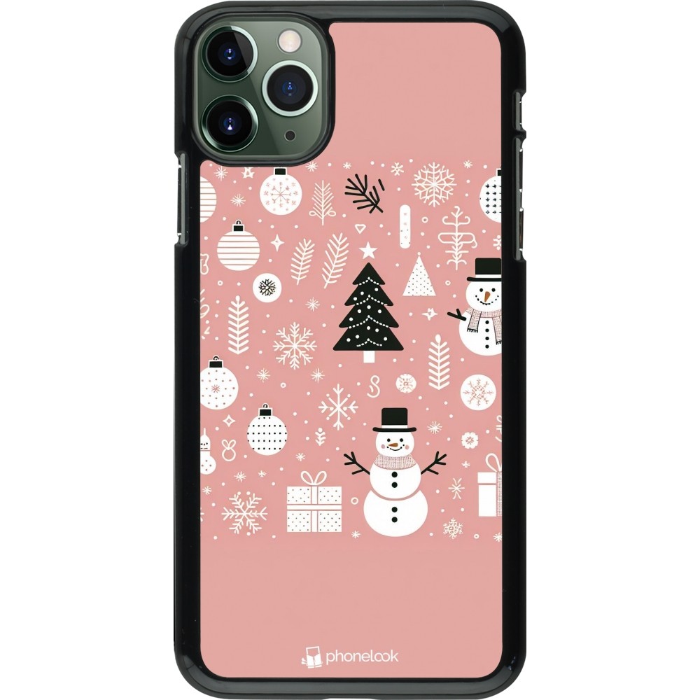 iPhone 11 Pro Max Case Hülle - Weihnachten 2024 Rose Schneemann Weihnachten