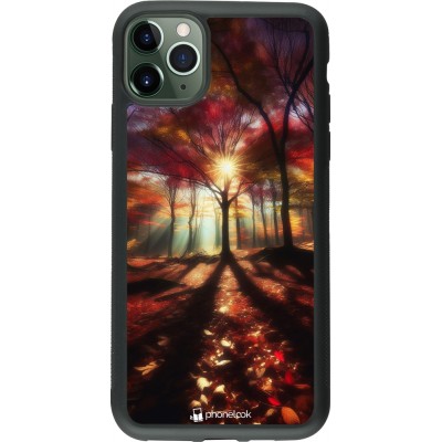 iPhone 11 Pro Max Case Hülle - Silikon schwarz Herbstlicher goldener Glanz