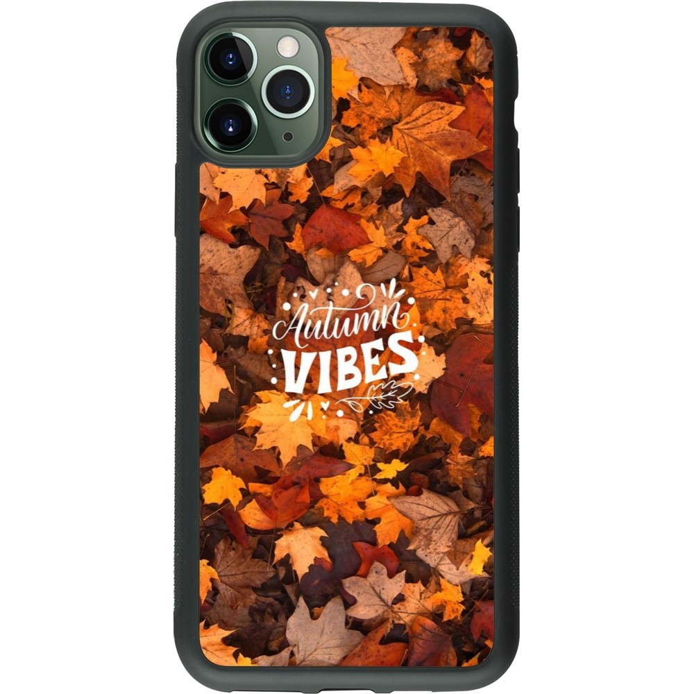 Coque iPhone 11 Pro Max - Silicone rigide noir Autumn 25 Autumn vibes