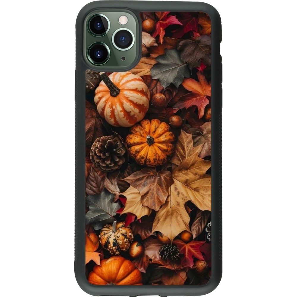 Coque iPhone 11 Pro Max - Silicone rigide noir Autumn 25 Pumpkin