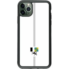 Coque iPhone 11 Pro Max - Silicone rigide noir Canton GR blanc
