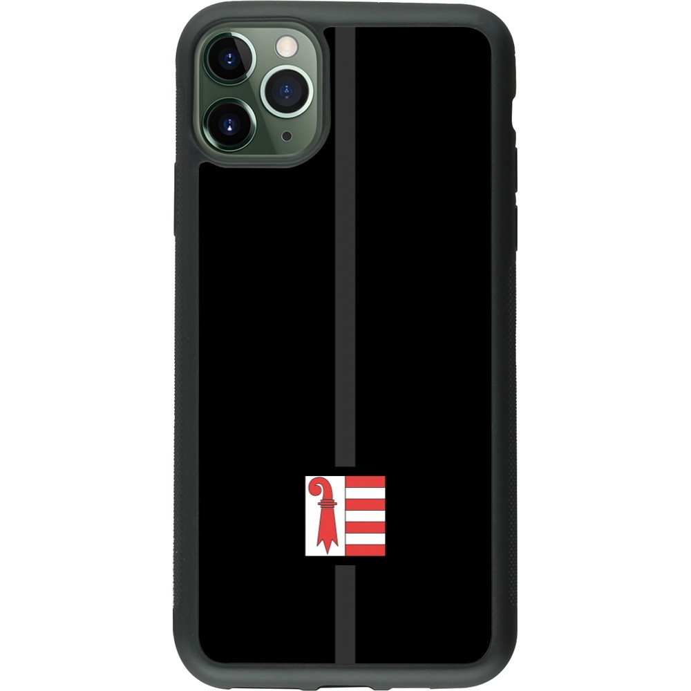 Coque iPhone 11 Pro Max - Silicone rigide noir Canton JU noir