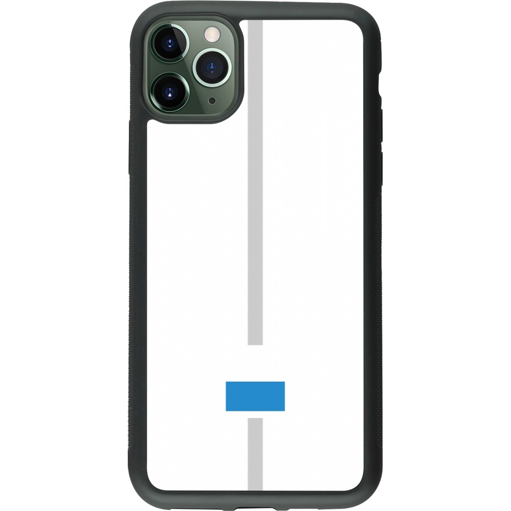 Coque iPhone 11 Pro Max - Silicone rigide noir Canton LU blanc