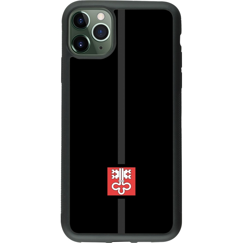 Coque iPhone 11 Pro Max - Silicone rigide noir Canton NW noir