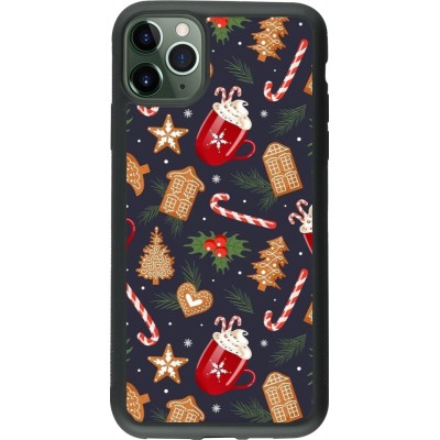 iPhone 11 Pro Max Case Hülle - Silikon schwarz Christmas 25 Pattern Gingerbread House