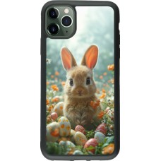 Coque iPhone 11 Pro Max - Silicone rigide noir Easter 2026 Rabbit in the garden