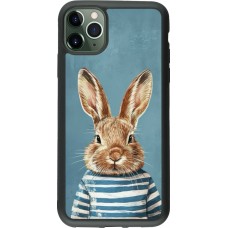 Coque iPhone 11 Pro Max - Silicone rigide noir Easter 2026 Rabbit navy
