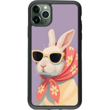 Coque iPhone 11 Pro Max - Silicone rigide noir Easter 2026 Rabbit with scarf
