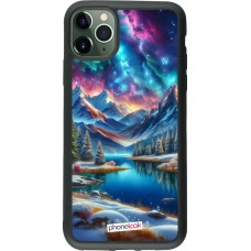iPhone 11 Pro Max Case Hülle - Silikon schwarz Fantasiebergsee Himmel Sterne