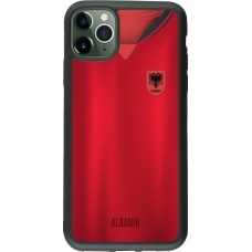Coque iPhone 11 Pro Max - Silicone rigide noir Maillot de football Albanie personnalisable