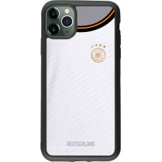 Coque iPhone 11 Pro Max - Silicone rigide noir Maillot de football Allemagne 2022 personnalisable