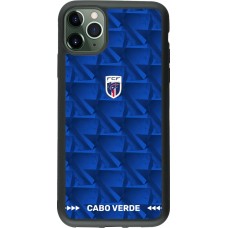 Coque iPhone 11 Pro Max - Silicone rigide noir Maillot de football Cap-Vert 2026 personnalisable