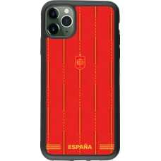 Coque iPhone 11 Pro Max - Silicone rigide noir Maillot de football Espagne 2026 personnalisable
