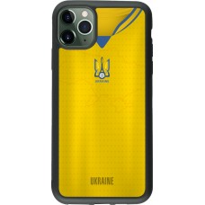 Coque iPhone 11 Pro Max - Silicone rigide noir Maillot de football Ukraine
