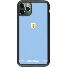 Coque iPhone 11 Pro Max - Silicone rigide noir Maillot de football Uruguay 2026 personnalisable