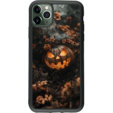 iPhone 11 Pro Max Case Hülle - Silikon schwarz Halloween 2025 Pumpkin with flowers