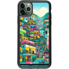 iPhone 11 Pro Max Case Hülle - Silikon schwarz Medellin Comuna 13 Kunst