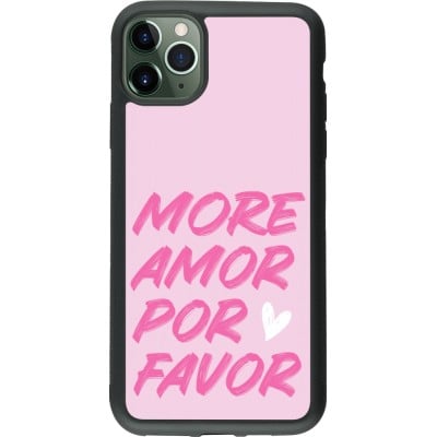 iPhone 11 Pro Max Case Hülle - Silikon schwarz More amor porfavor
