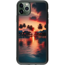 Coque iPhone 11 Pro Max - Silicone rigide noir Paradis Maldives