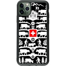 Coque iPhone 11 Pro Max - Silicone rigide noir Poya Suisse 3 noir