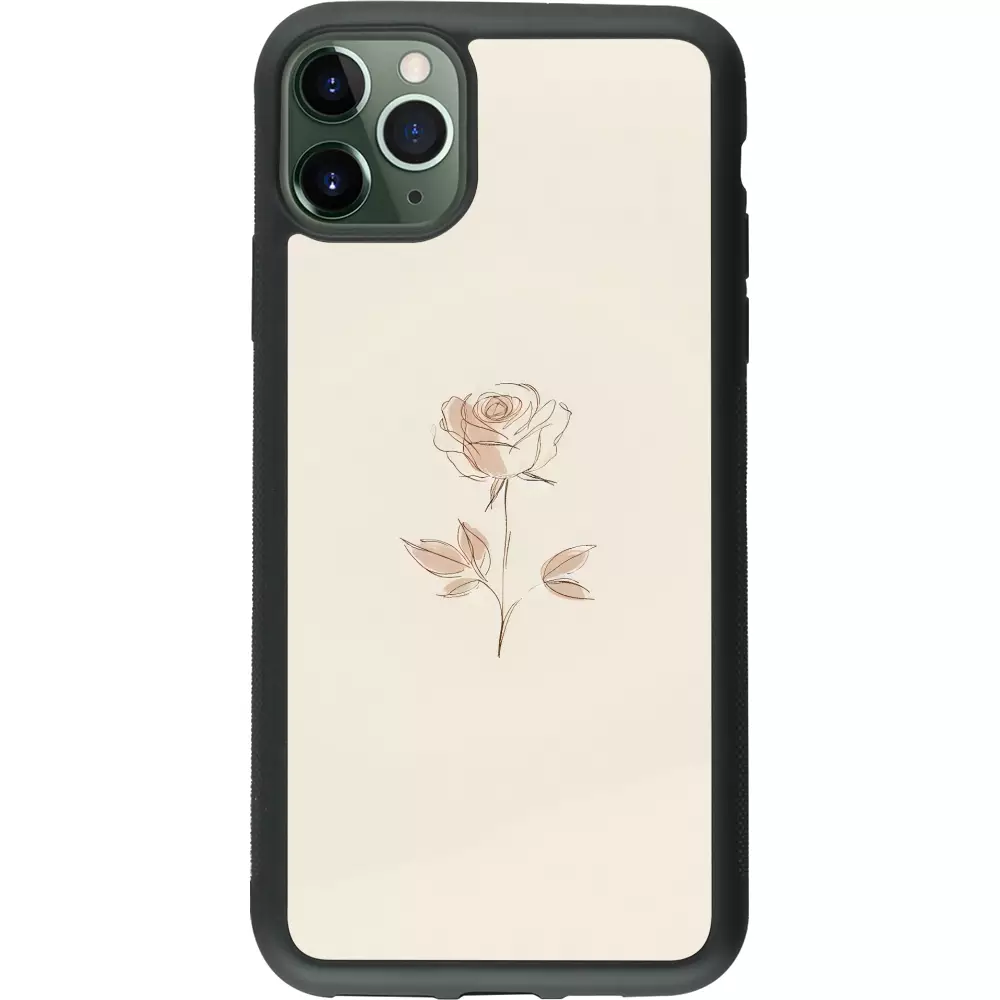 iPhone 11 Pro Max Case Hülle - Silikon schwarz Rosa Sand Minimalistisch