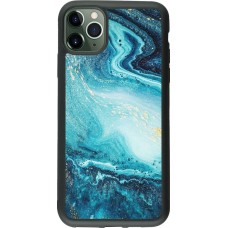 Coque iPhone 11 Pro Max - Silicone rigide noir Sea Foam Blue