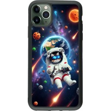 Coque iPhone 11 Pro Max - Silicone rigide noir VR SpaceCat Odyssey