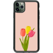 Coque iPhone 11 Pro Max - Silicone rigide noir Spring 23 tulip trio