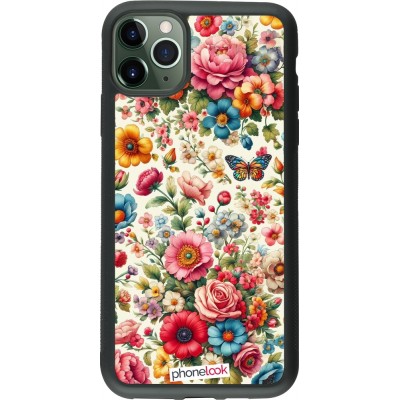 Coque iPhone 11 Pro Max - Silicone rigide noir Spring 25 printemps fleuri