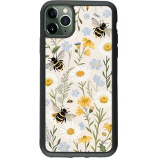 Coque iPhone 11 Pro Max - Silicone rigide noir Pattern bees Spring 2026