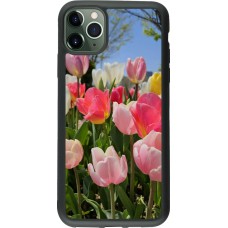 Coque iPhone 11 Pro Max - Silicone rigide noir Tulips Spring 2026