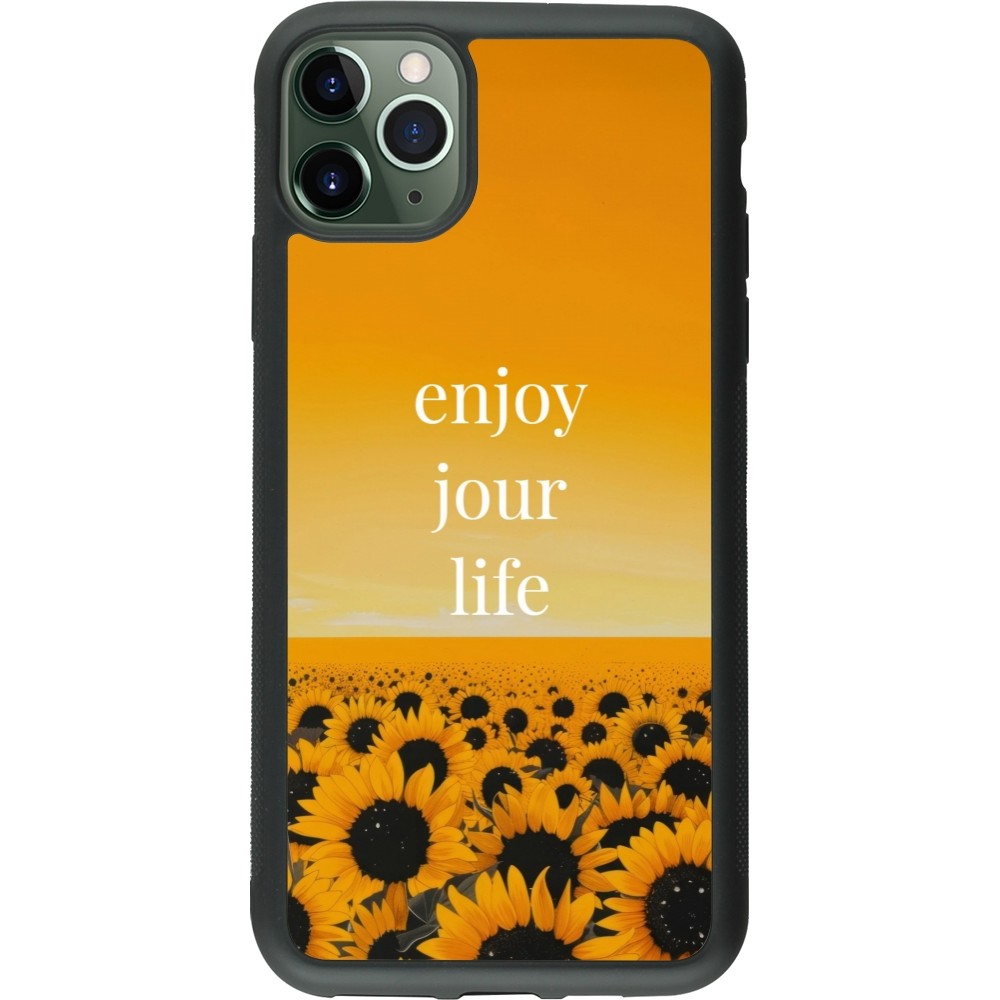 iPhone 11 Pro Max Case Hülle - Silikon schwarz Summer 2025 Enjoy your life
