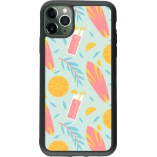 Coque iPhone 11 Pro Max - Silicone rigide noir Summer 2025 Pattern citron