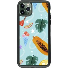 iPhone 11 Pro Max Case Hülle - Silikon schwarz Summer 2025 Pattern papaya