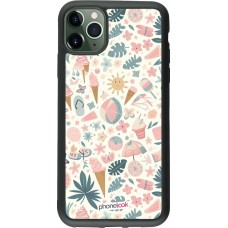 Coque iPhone 11 Pro Max - Silicone rigide noir Summer Pink Pattern
