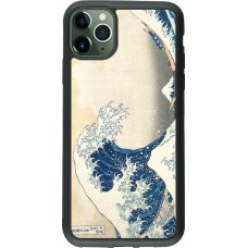 Coque iPhone 11 Pro Max - Silicone rigide noir Tableau art - La Grande Vague de Kanagawa - Hokusai