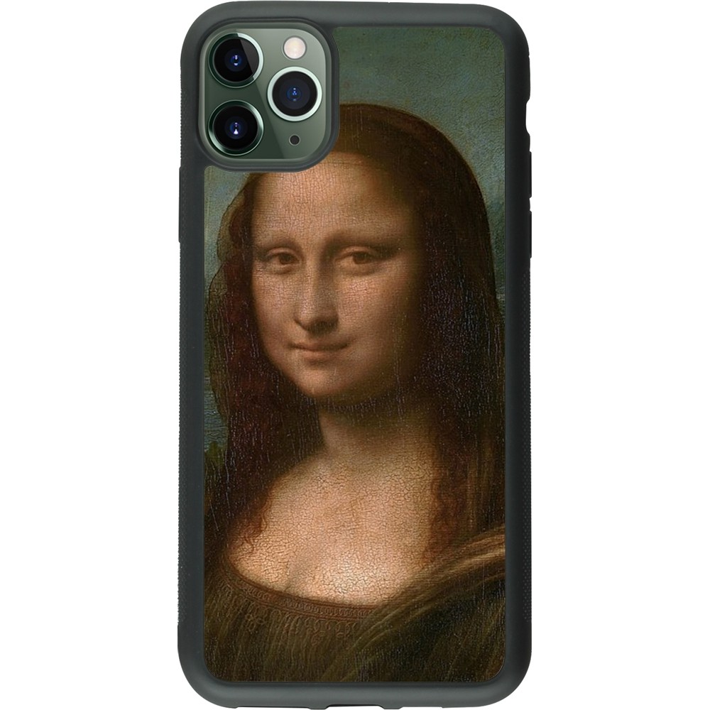 iPhone 11 Pro Max Case Hülle - Silikon schwarz Kunstbild - Mona Lisa - Leonardo de Vinci