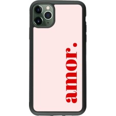 Coque iPhone 11 Pro Max - Silicone rigide noir Valentine 2024 amor